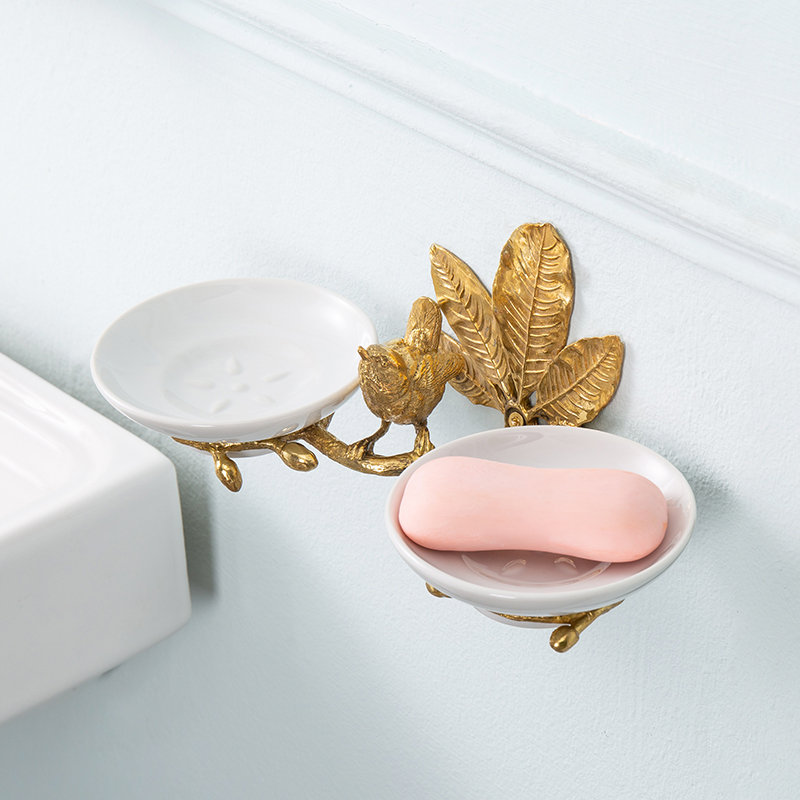 Solid Brass Double Soap Dish Detail