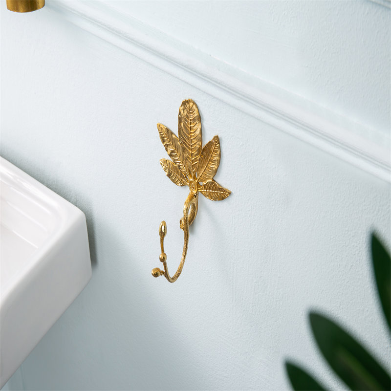 Solid Brass Small Coat Hook Detail 4