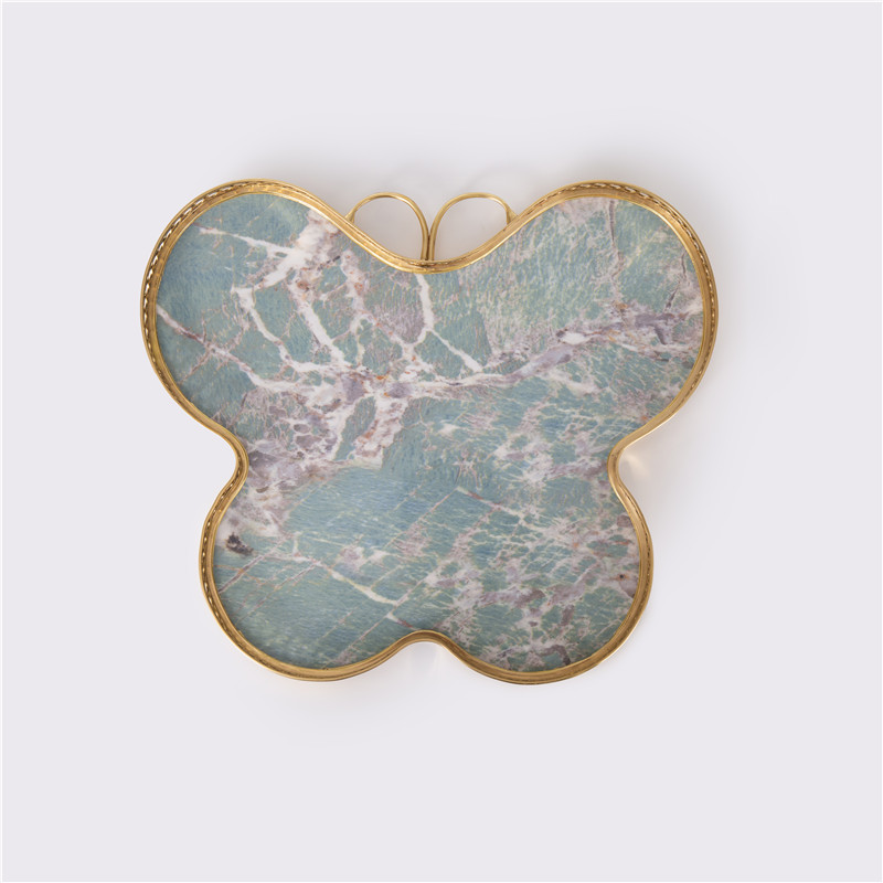 High-Quality Butterfly Porcelain Plate Brass Tray Exporter, Product