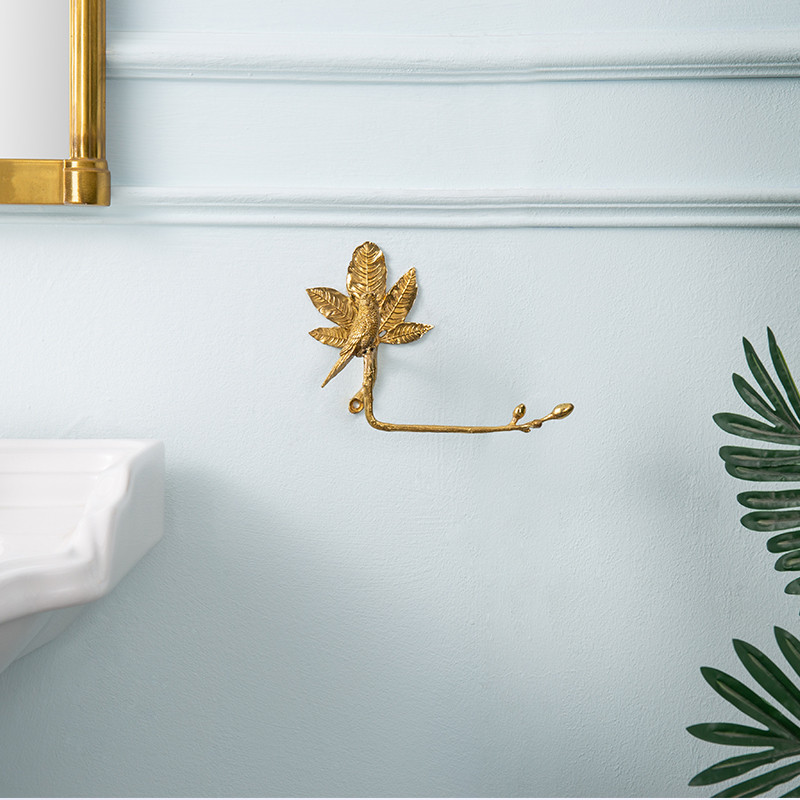 Solid brass paper towel holder detailed view 13