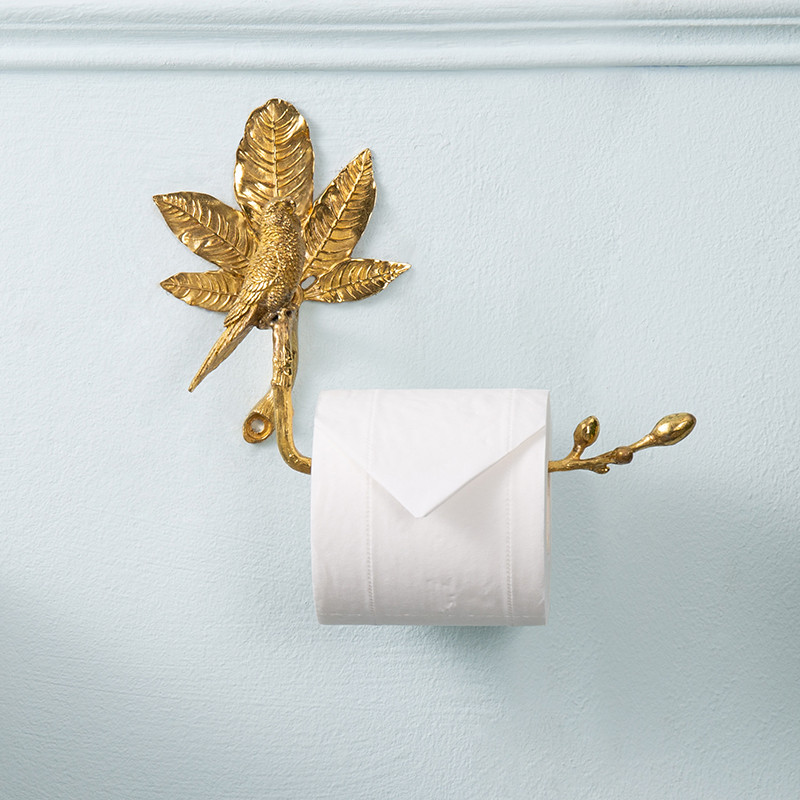Solid brass paper towel holder detailed view 12
