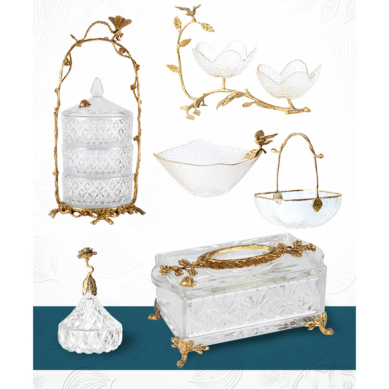 China Three-Layer Basket Three-Tiered Candy Box Three-Layer Basket Glass Bowl Brass Base Manufacturer, Manufacturers