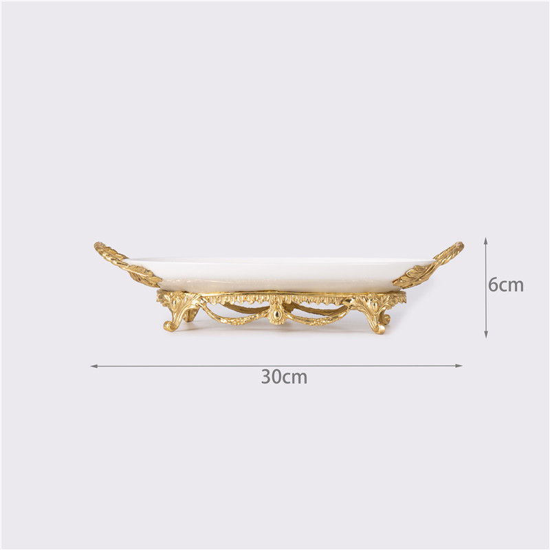 China Oval Fruit Plate Dried Fruit Plate Candy Dish Oval Fruit Bowl Brass Base Supplier, Suppliers