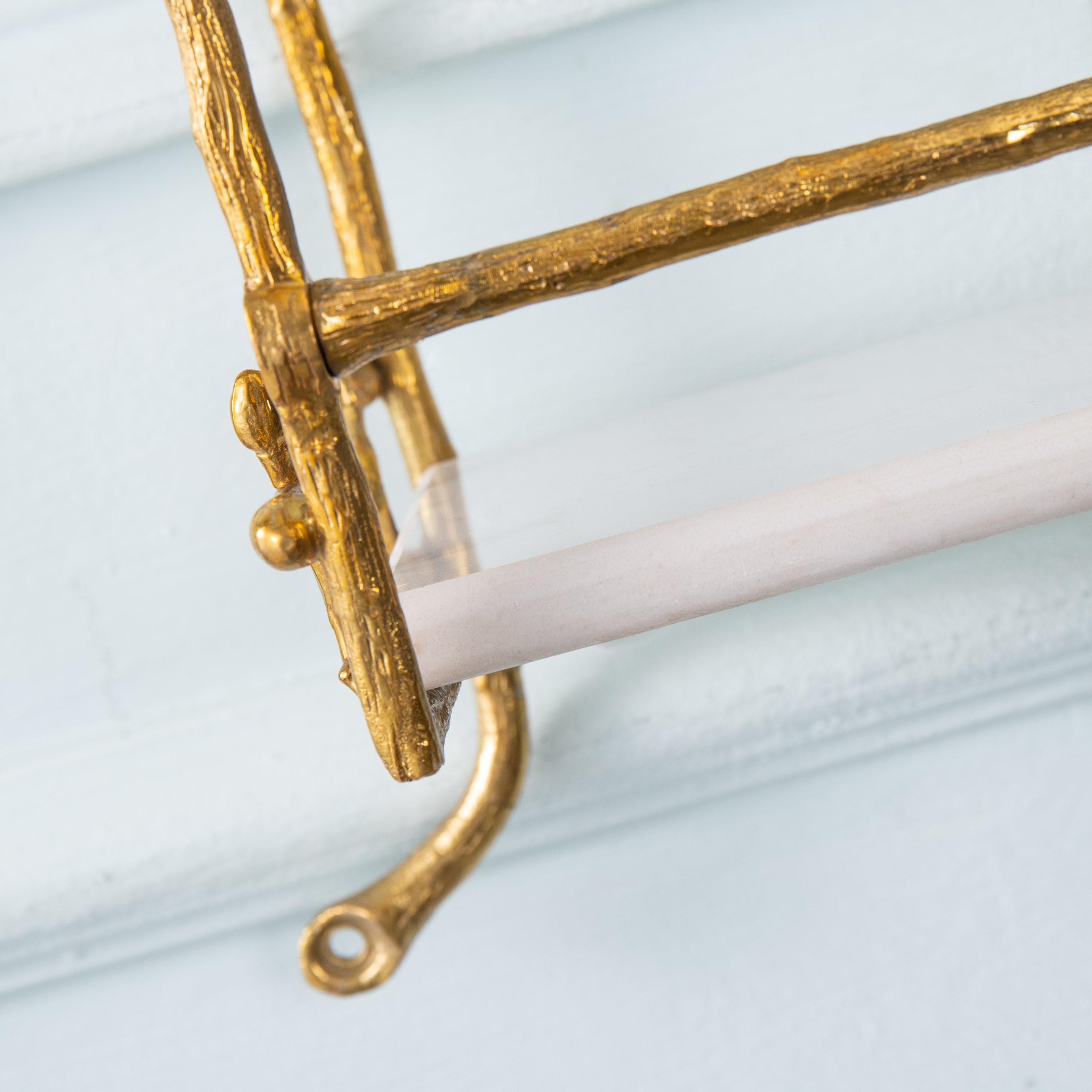 Solid Brass Storage Rack Detail 1