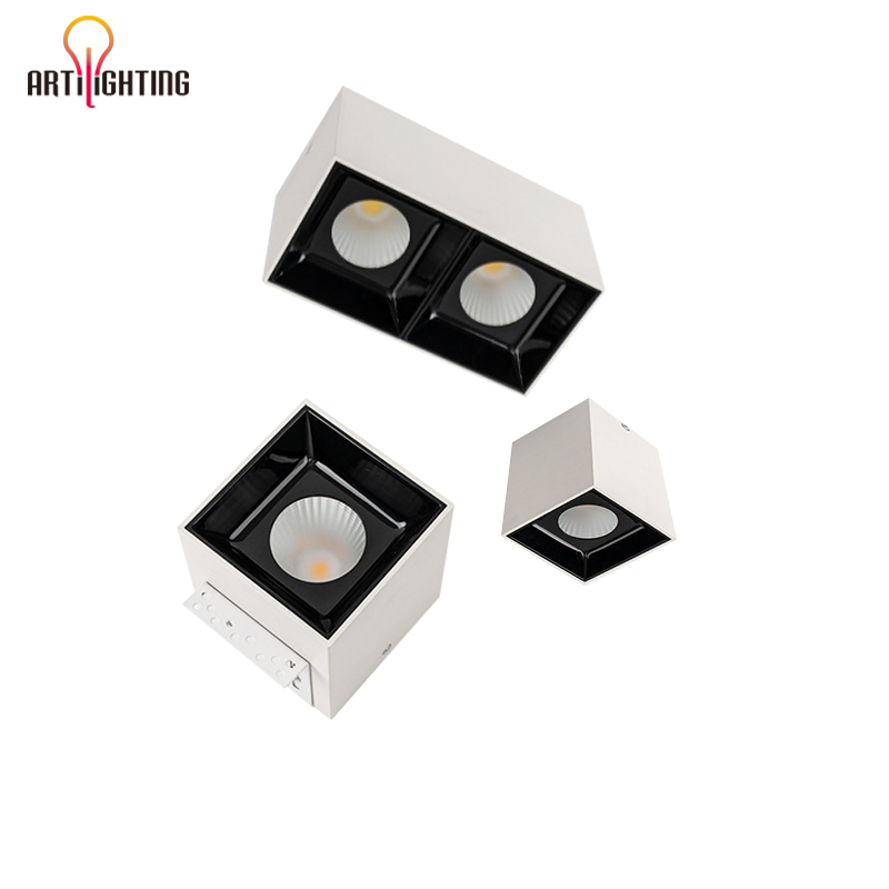High-Display Ceiling Mounted Double-Module Deep Anti-Glare Spotlight COB Commercial LED Downlight for Residential Rooms
