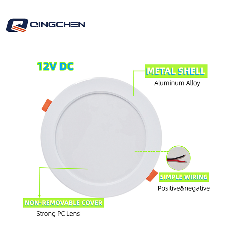 Recessed LED Downlight 8W 12V DC Round Ceiling Light Panel Light
