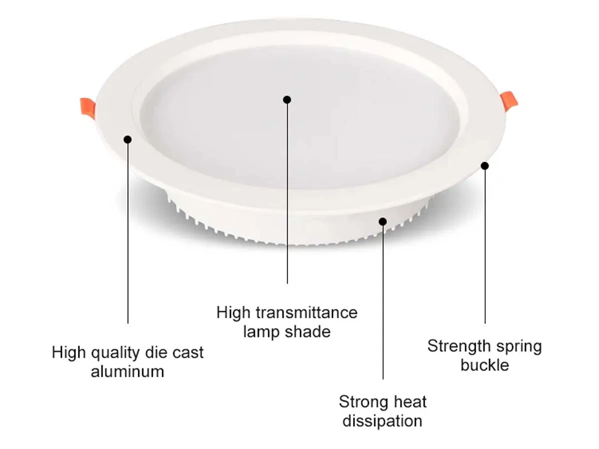 Qualified Warm White LED Lighting 4500K 5500K 6500 140mm 150mm 160mm Downlight