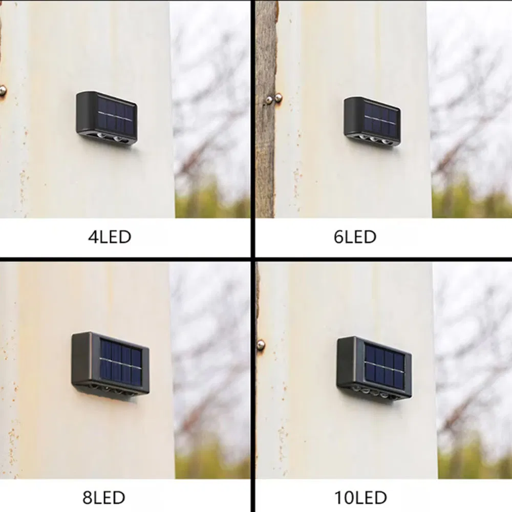 LED Solar Opulent Light up Down Wall Lights Warm White Illuminate Outdoor Wall Lamps Small Exterior Light Fixture Waterproof for Home Porch