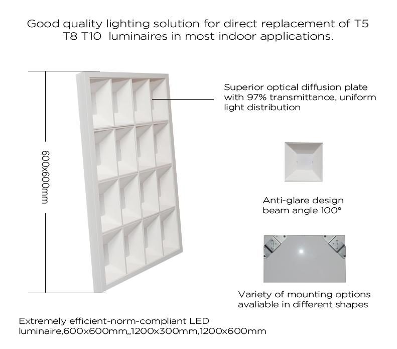 185-265VAC 595*595 Competitive Ceiling Pendant Down Recessed LED Panel Light for Wholesale Engineering