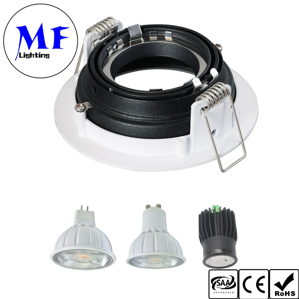 CRI>90 Dimmable Anti-Glare with GU10 /MR16 Bulb Replacement Square or Round Replaceable LED Spot Down Light for Residential Commercial Retail Hospitality