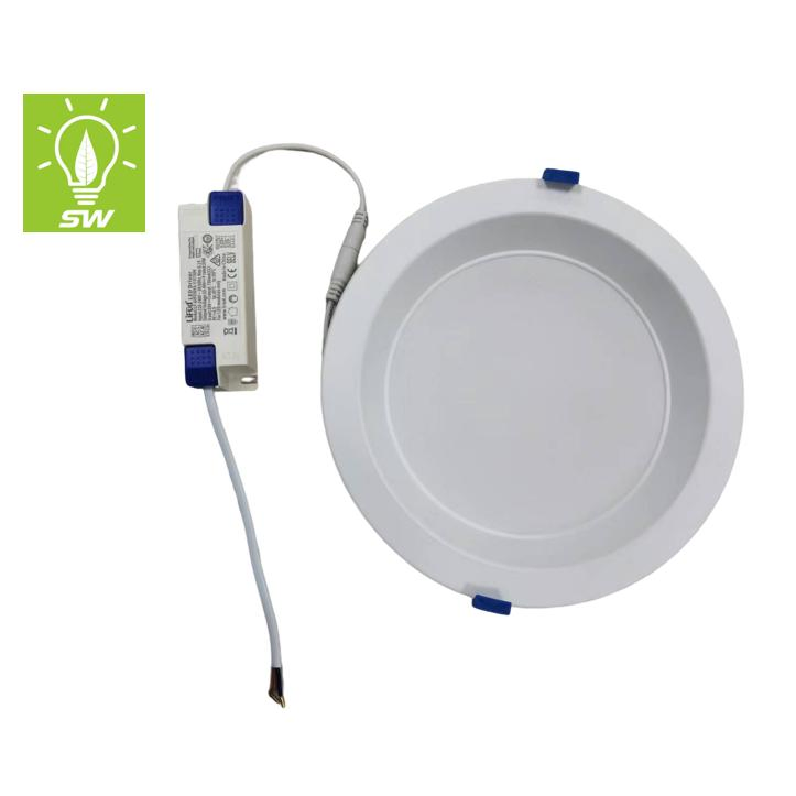 100lm/W High Brightness Indoor Ceiling Lighting Lifud Driver 9W 15W 25W 30W SMD2835 Recessed LED Down Light with 3 in 1 Dimmable CTA Switch Warm Cool Pure White