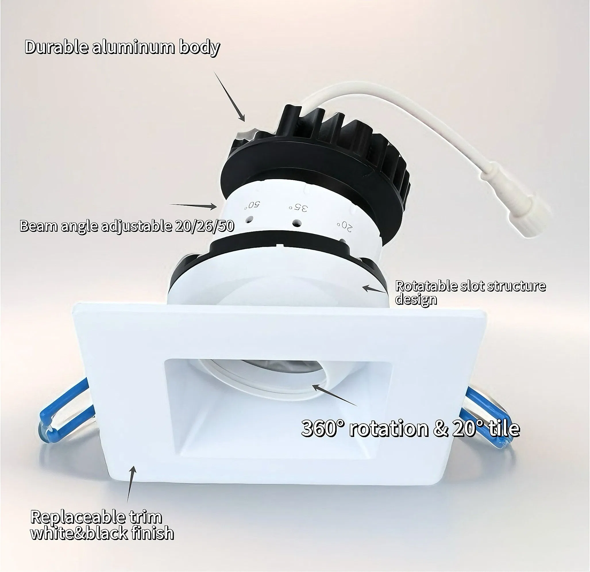 Modern Square LED Ceiling Light Downlight Aluminum Recessed Panel for Home Office Modern LED Panel Lights for Livinga