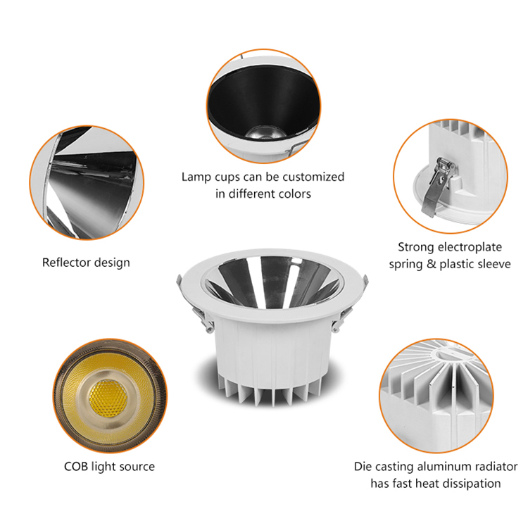 Premium IP54 Waterproof Aluminum LED COB Downlight for Indoor Use
