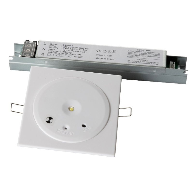 Zhuiming Wholesale Custom Waterproof Ni-CD IP20 Battery Operated LED Emergency Downlight with 3W