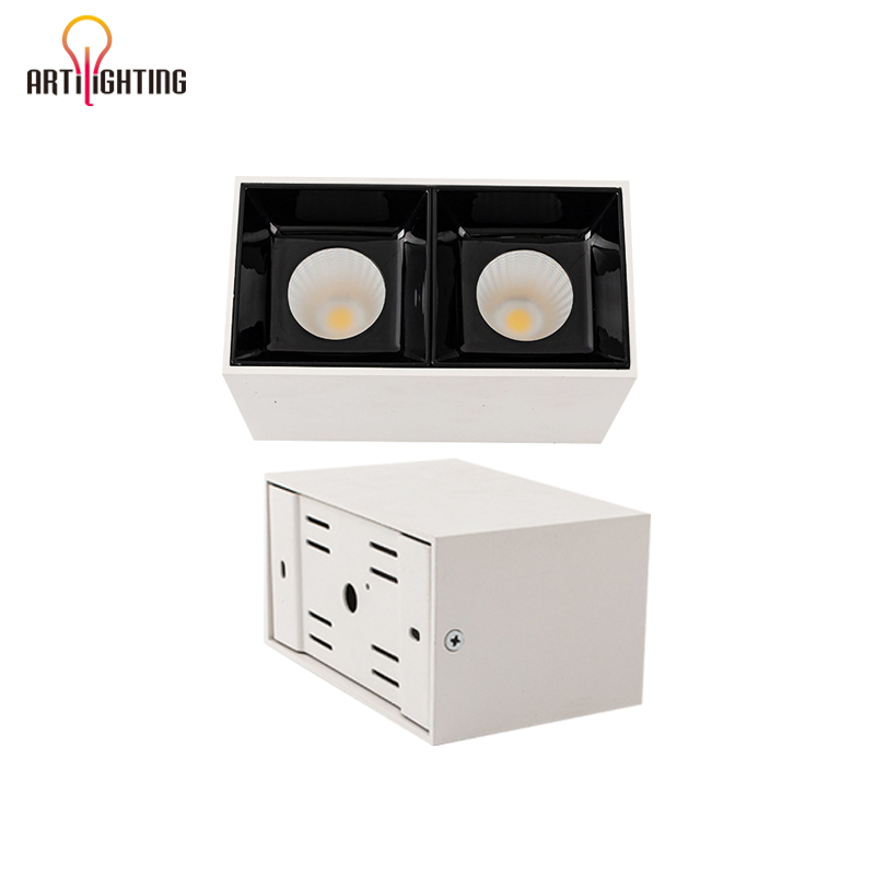 High-Display Ceiling Mounted Double-Module Deep Anti-Glare Spotlight COB Commercial LED Downlight for Residential Rooms