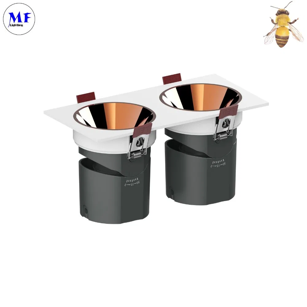 Angle Adjustable 5W-30W Commercial Industrial Residential Indoor 100V-240V AC LED Spot Down Light with Square Circle Trim for Living Room Bedroom Office Hotel