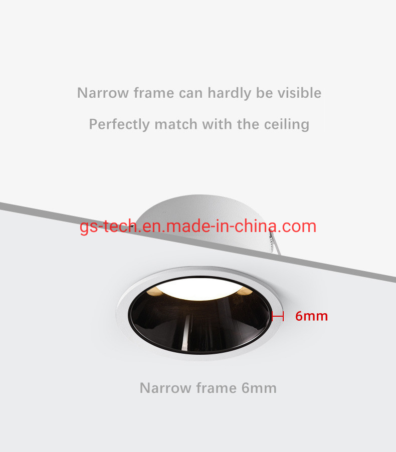 High Quality Commercial Spot Light Narrow Trim Anti Glare COB 7W 10W 15W 30W LED Spot Down Light