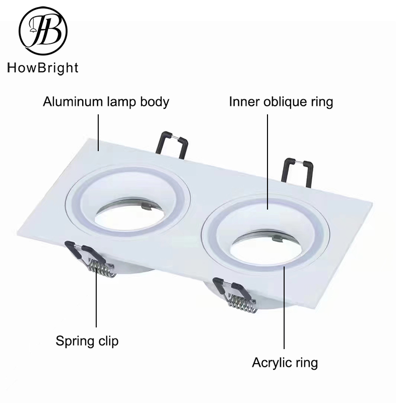 High Quality Industrial GU10 Aluminum Indoor Ceiling Recessed Down Light Fixture GU10 Housing for Project Use