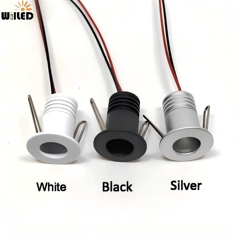 Industrial Style IP65 IP52 Deep Anti-Glare Embeded Mini LED Ceiling Downlight 1W DC12V 24V Kitchen Cupboard LED Under Cabinet Light Spotlight Puck Lighting