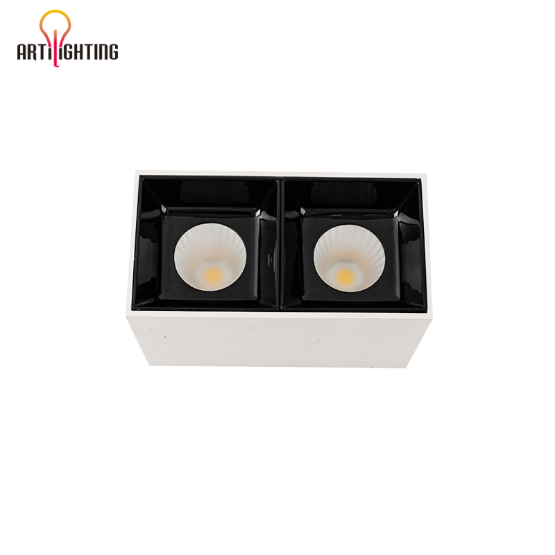 High-Display Ceiling Mounted Double-Module Deep Anti-Glare Spotlight COB Commercial LED Downlight for Residential Rooms