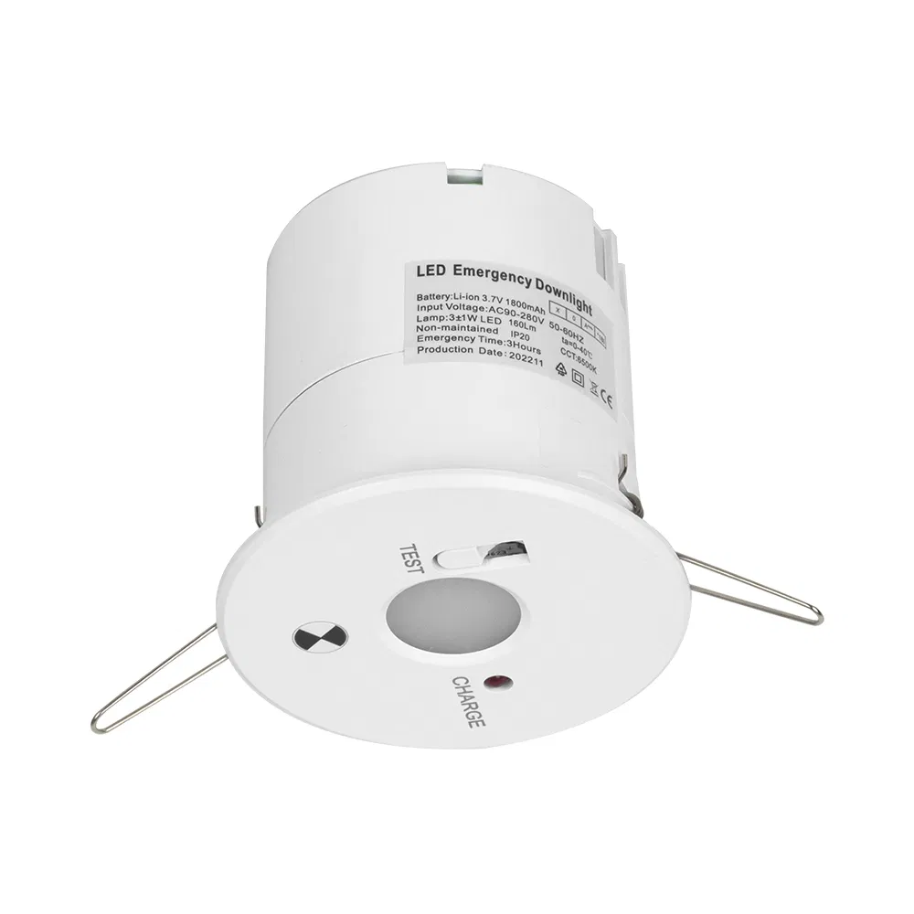 Ceiling Recessed Battery Backup No-Maintained 6500K Emergency LED Downlight