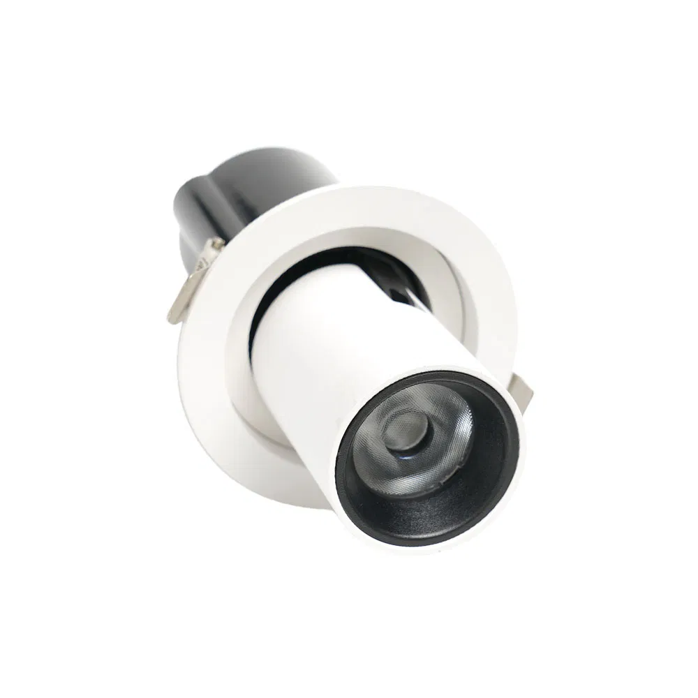 Recessed Adjustable Telescopic LED Downlight, Angle-Adjustable, Bridgelux COB Light Source, Anti-Glare, 9W, CRI ≥ 95