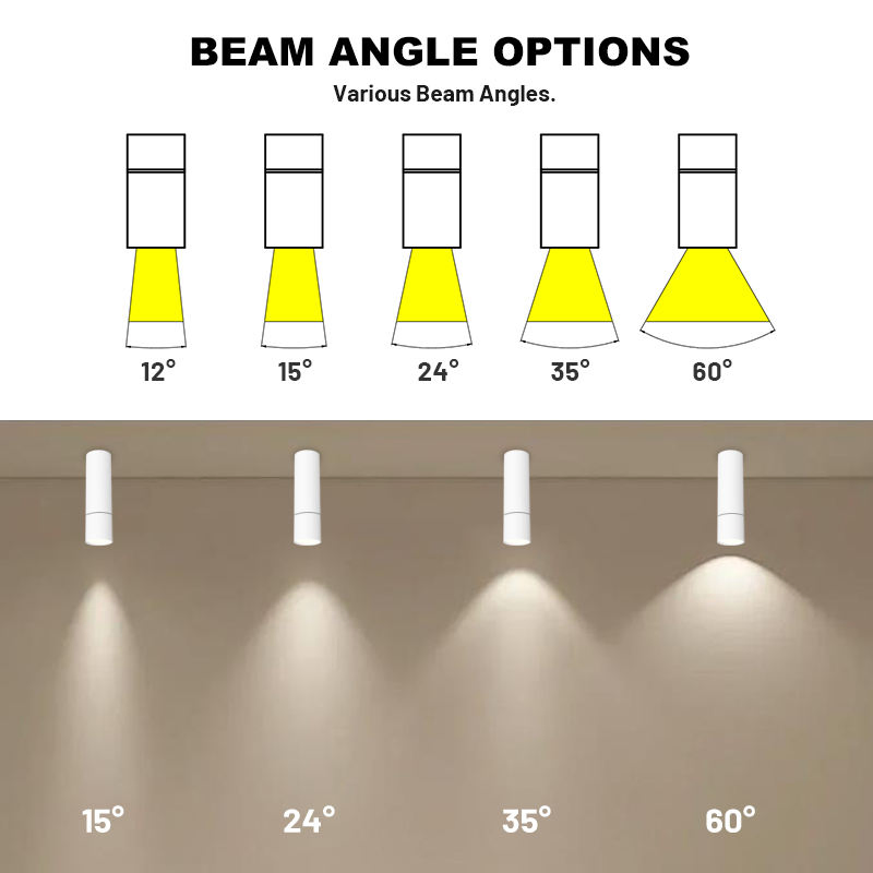 12W Modern Home &amp; Commercial Ceiling 55° Beam Angle Adjustable COB Spotlight Luminaire Recessed Lighting LED Track Downlight