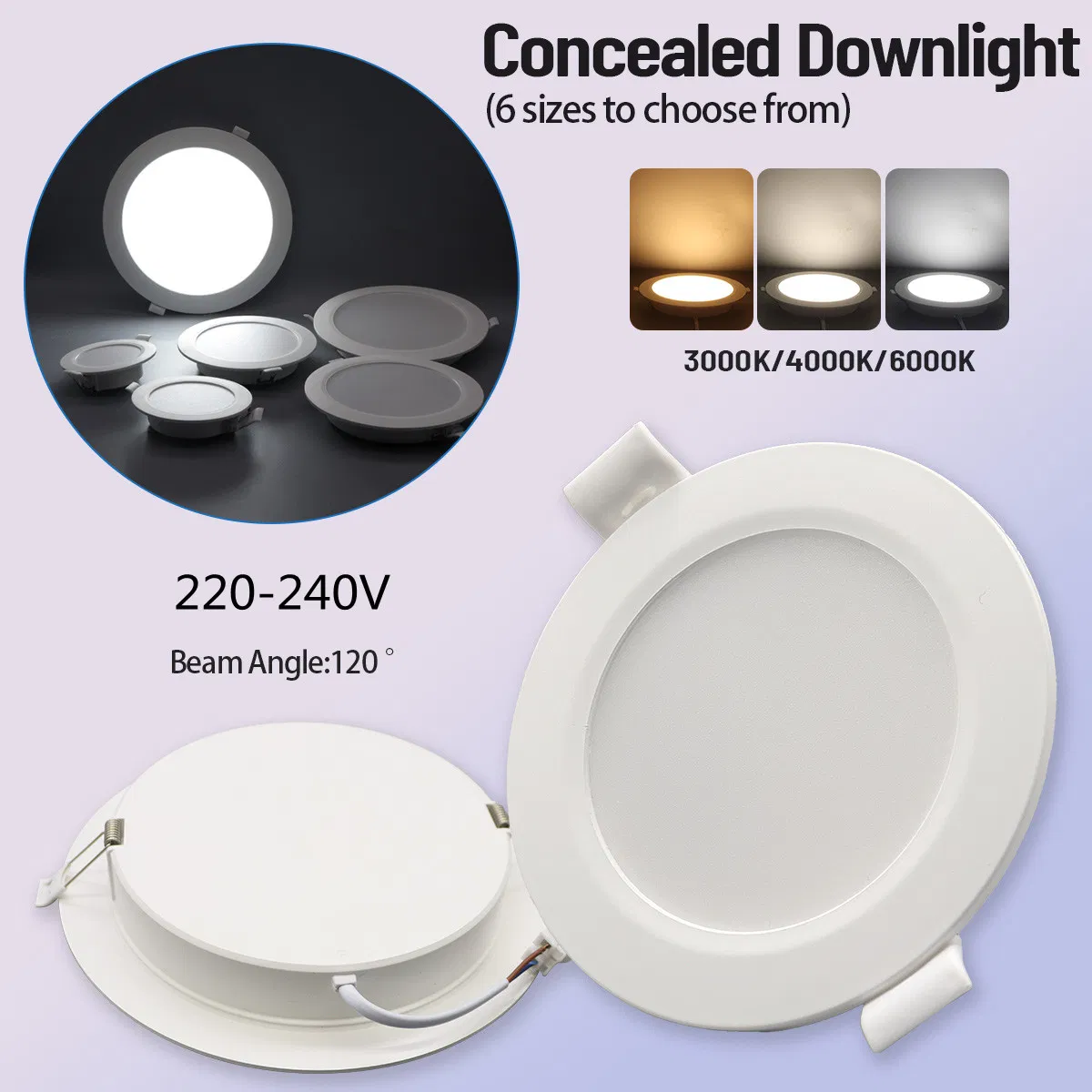 Ultra Slim Panel Light AC120V/220V 5W-21W High Efficiency LED Downlight