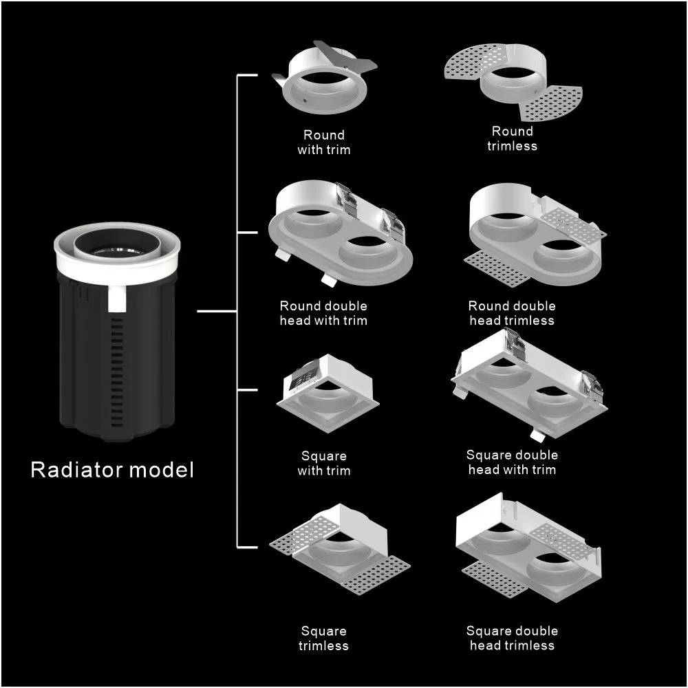 Recessed LED Spotlight Stretchable Adjustable 7W COB LED Downlight for Hotel Home Residential AC220V-240V Lighting
