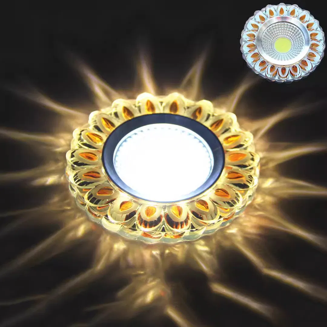 Crystal LED RGB Downlight 3W Recessed Ceiling Light with LED Decorative Spotlight for Creative Corridor in Hallway, Hallway, Living Room, Bedroom (RGB)