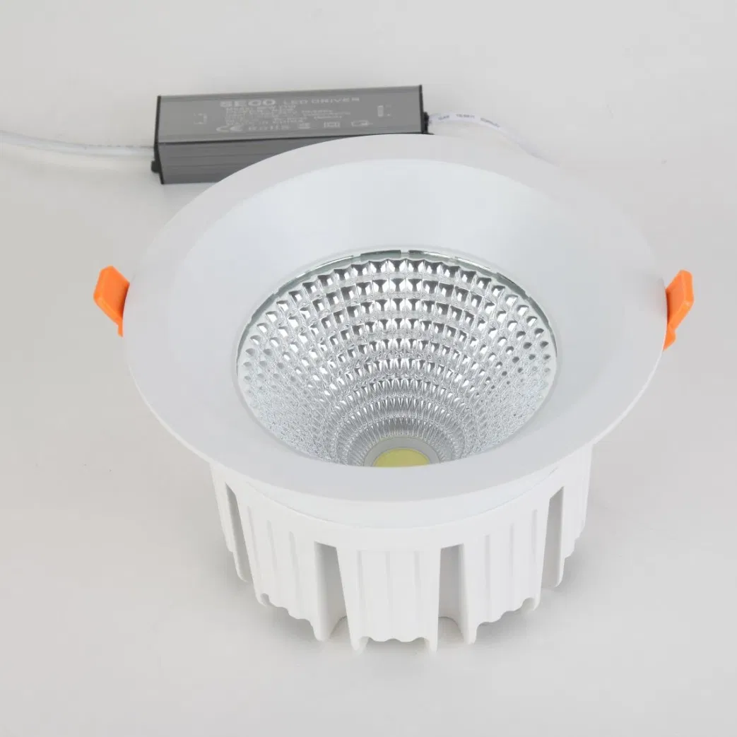CE RoHS Approved 10W/20W/30W/40W/50W/60W/70W/80W/90W/100W Recessed Ceiling Round COB LED Down Light with CREE Chip Lifud Driver