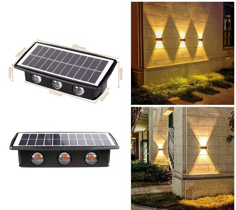 Solar Wall Washer with High Brightness, up and Down Solar Wall Lights, Warm White or RGB LED Wireless Garden Wall Lights