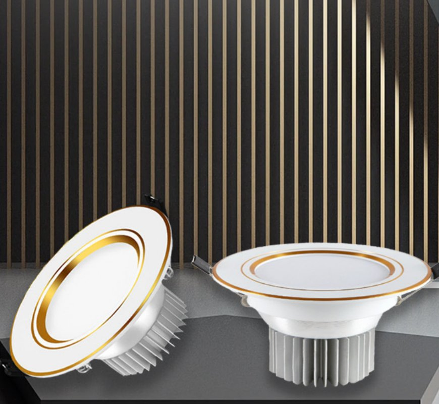 LED Three-Color Light Changing Downlight Hotel Room Ultra-Thin Anti-Fog Downlight