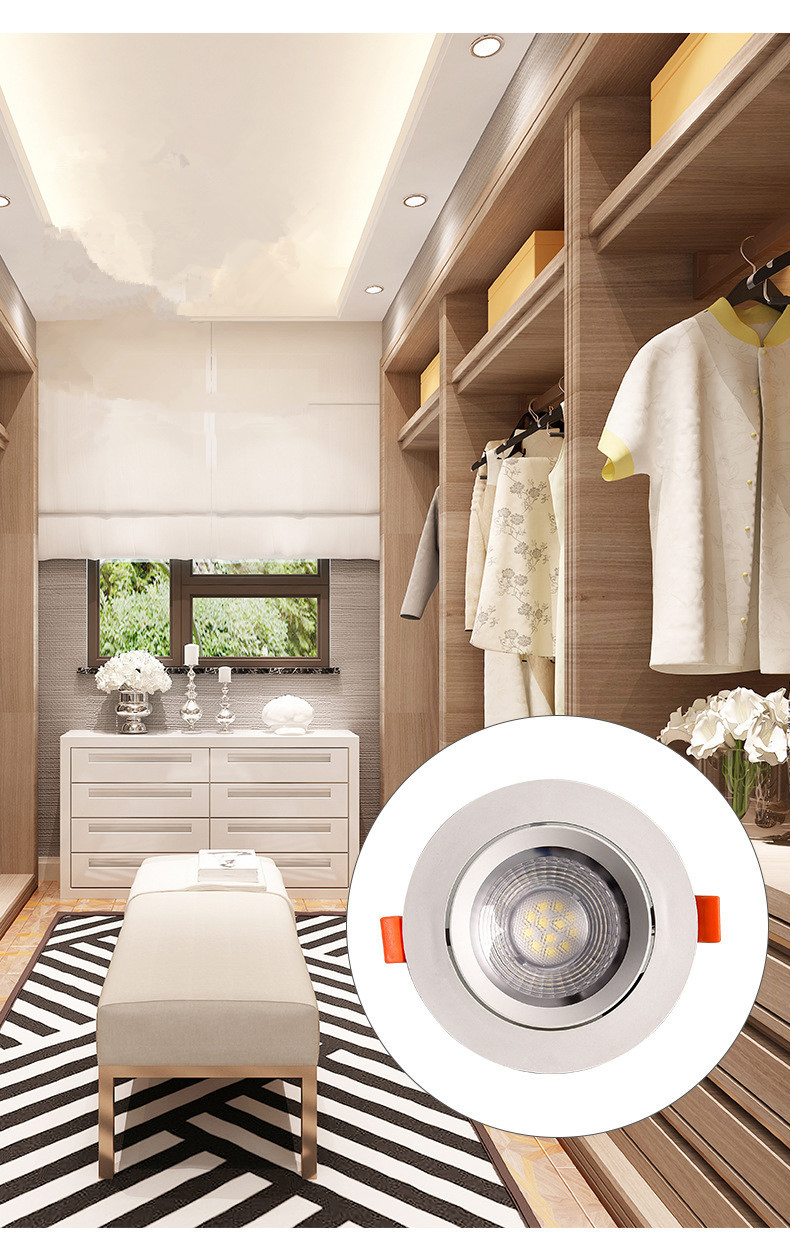 High Power White Plastic 2.5inch Good Quality Emergency 5 Watt LED Downlight Housing Ceiling Light