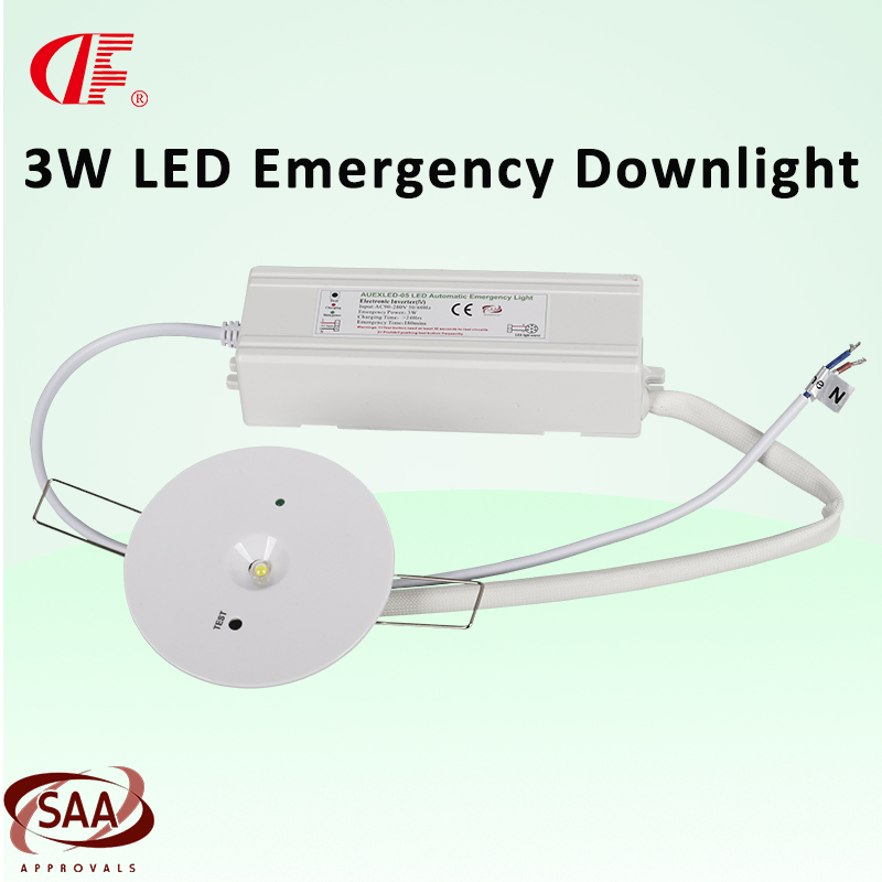 3W LED Emergency Light Non Maintained Ceiling Recessed LED Emergency Downlight for Industrial