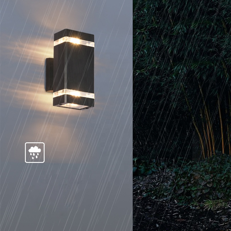IP65 Outside Square up and Down Lights Outdoor Wall Light Sconce Aluminum Waterproof LED Outdoor Wall Lamps for Wall Patio