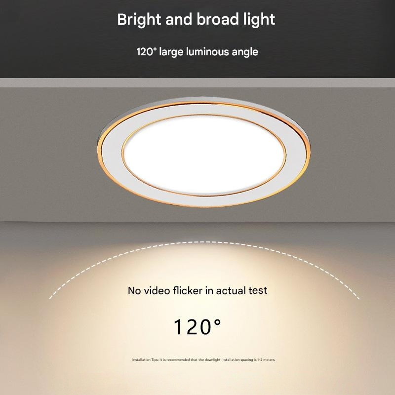 LED Three-Color Light Changing Downlight Hotel Room Ultra-Thin Anti-Fog Downlight