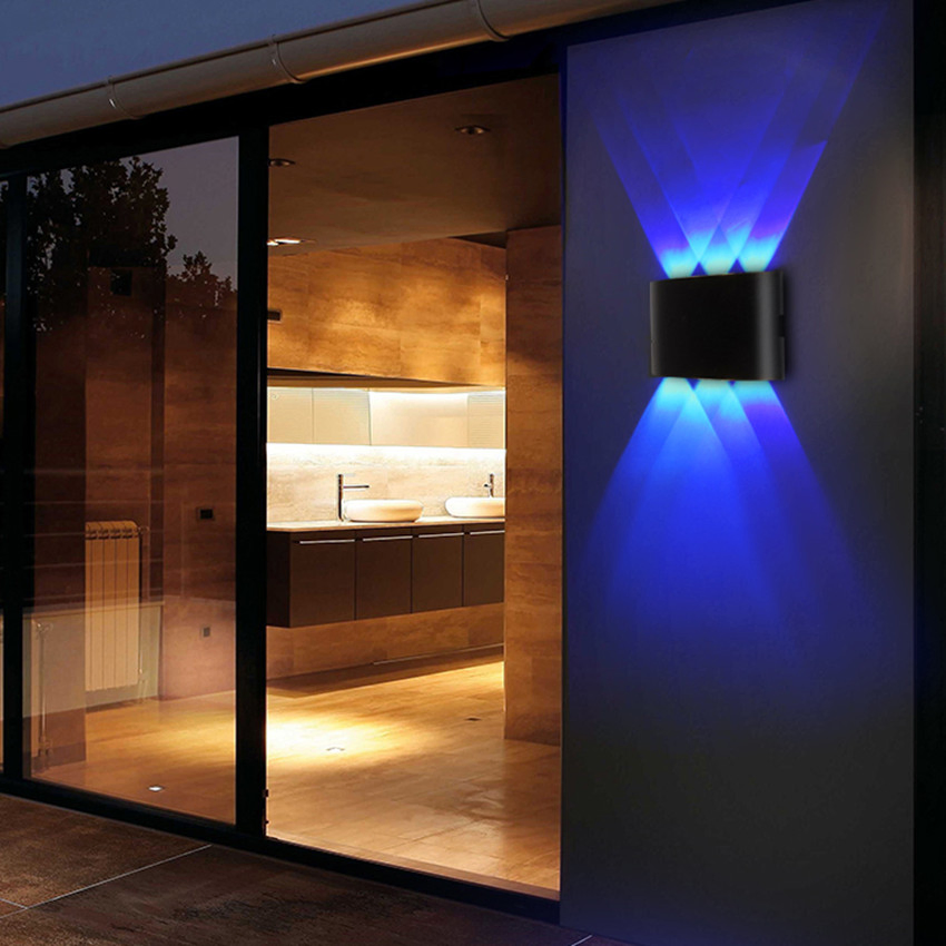 Red Green Blue RGB Waterproof IP65 Surface Mounted Outdoor 4W 6W 8W 10W 12W LED Wall Light up and Down Lighting