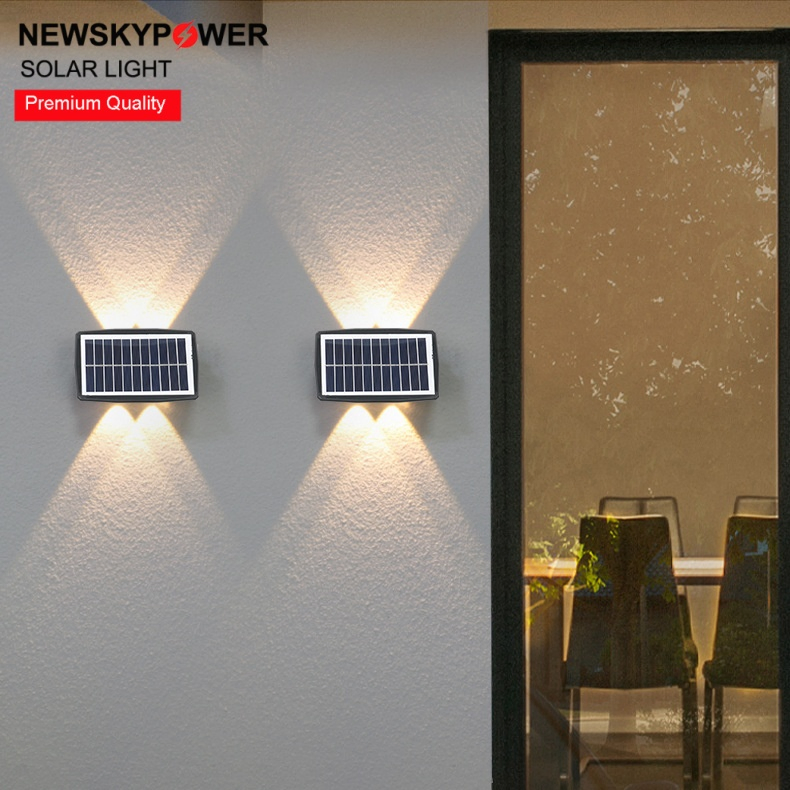 Downlight ABS Solar Wall Washer with 6 LEDs Waterproof IP65 Outdoor Wall Floodlight for Home Hotel Garden