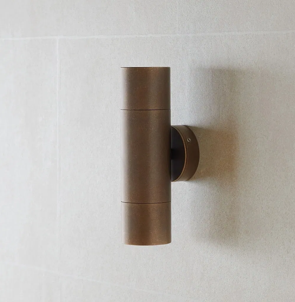 Double up &amp; Down Wall Light - Warm Stainless Steel Indoor/Outdoor White LED Bulbs Included - Matte Black Finish