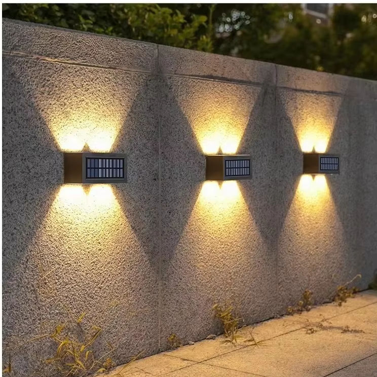 Solar Outdoor Waterproof Garden Lights LED Wall Lamps Decorative up and Down Lighting for Garden Yard