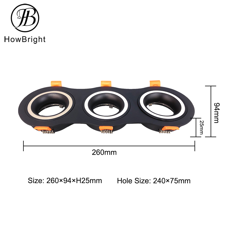 High Quality Industrial GU10 Aluminum Indoor Ceiling Recessed Down Light Fixture GU10 Housing for Project Use
