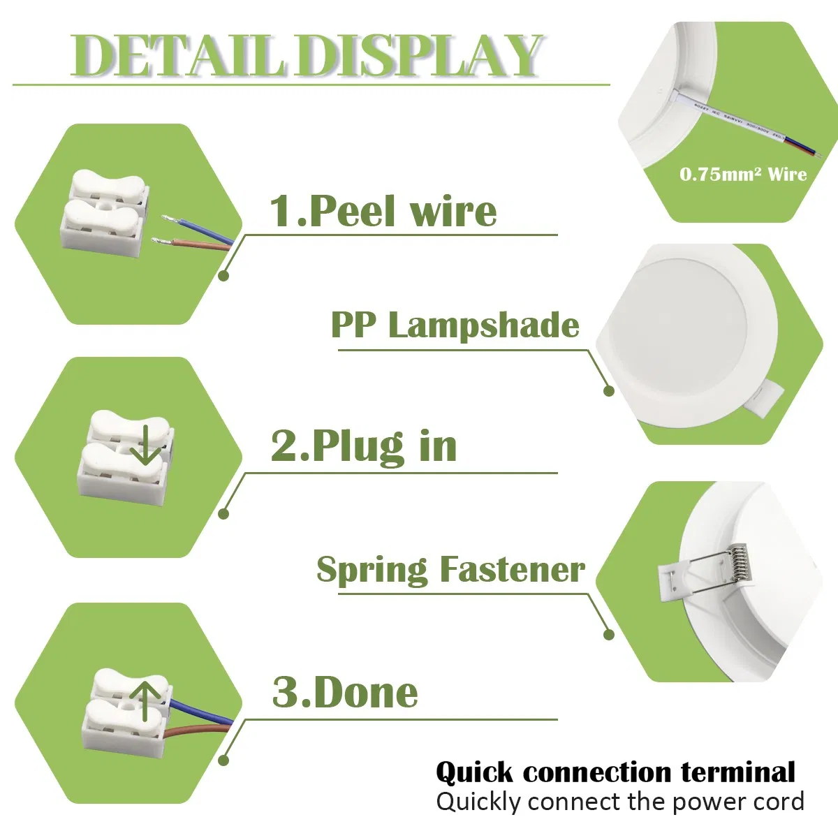 Factory Hot Sale LED Plastic Downlight 6c 20W 100-240V Warm White/Netural White/Cold White Recessed LED Spotlight for Indoor Lighting
