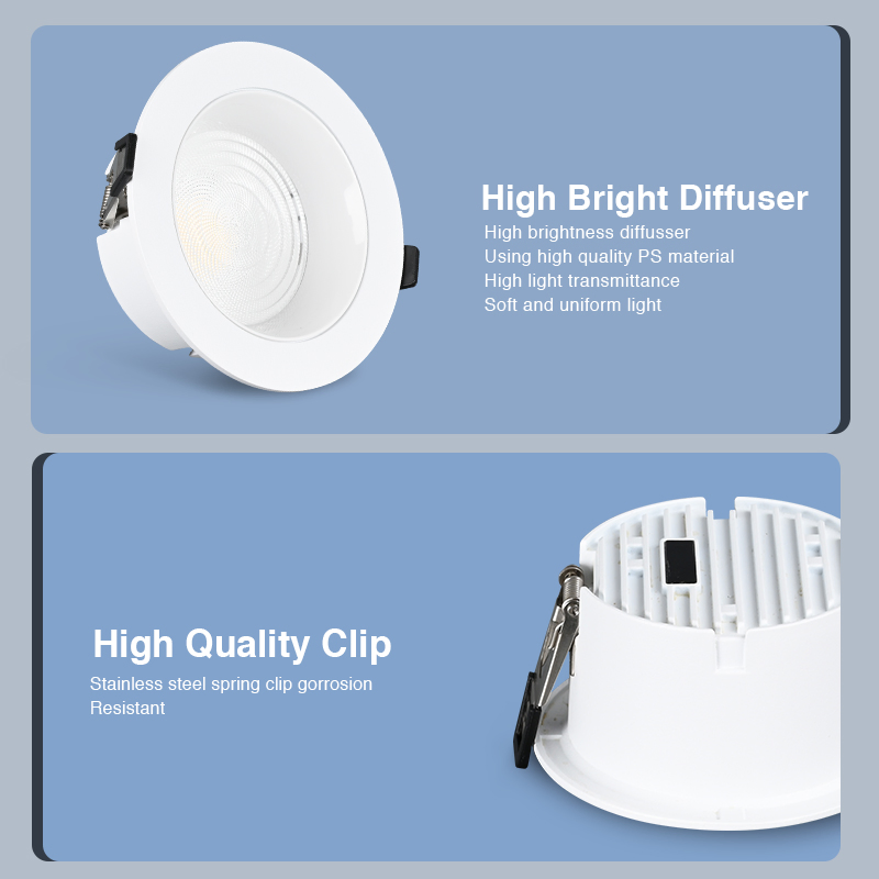 Slim Embedded LED Downlight with Soft Ambient Lighting, Ideal for Residential &amp; Commercial Interior Spaces