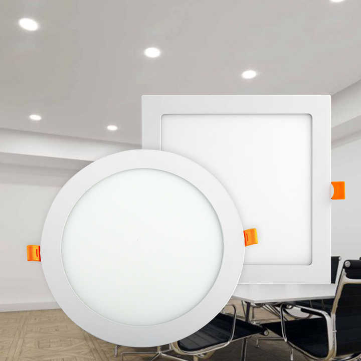 Indoor Lighting 3W 6W 9W 12W 15W 18W 24W Round Square Recessed Ceiling Lamp LED Panel Light for Home Office Hotel LED Downlight