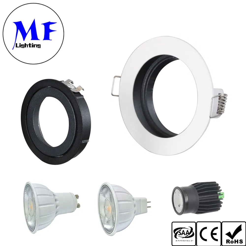 CRI>90 Dimmable Anti-Glare with GU10 /MR16 Bulb Replacement Square or Round Replaceable LED Spot Down Light for Residential Commercial Retail Hospitality