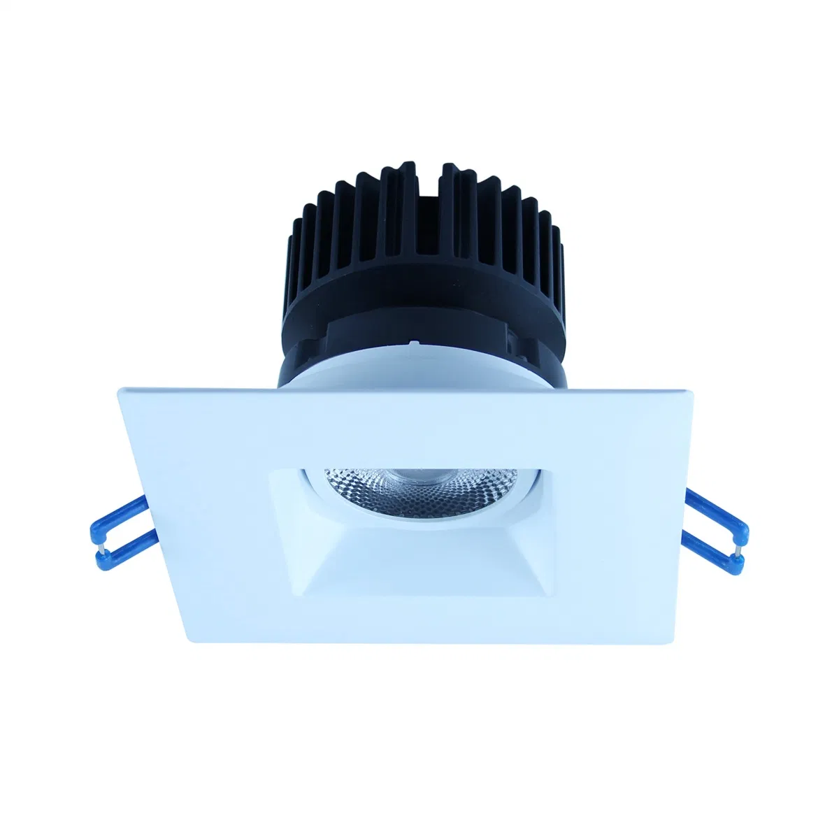 Ultra-Thin Recessed Anti-Glare LED Downlight 5 Color Temperature Selectable 2700K/3000K/3500K/4000K/5000K, Dimmable Square White Trim,
