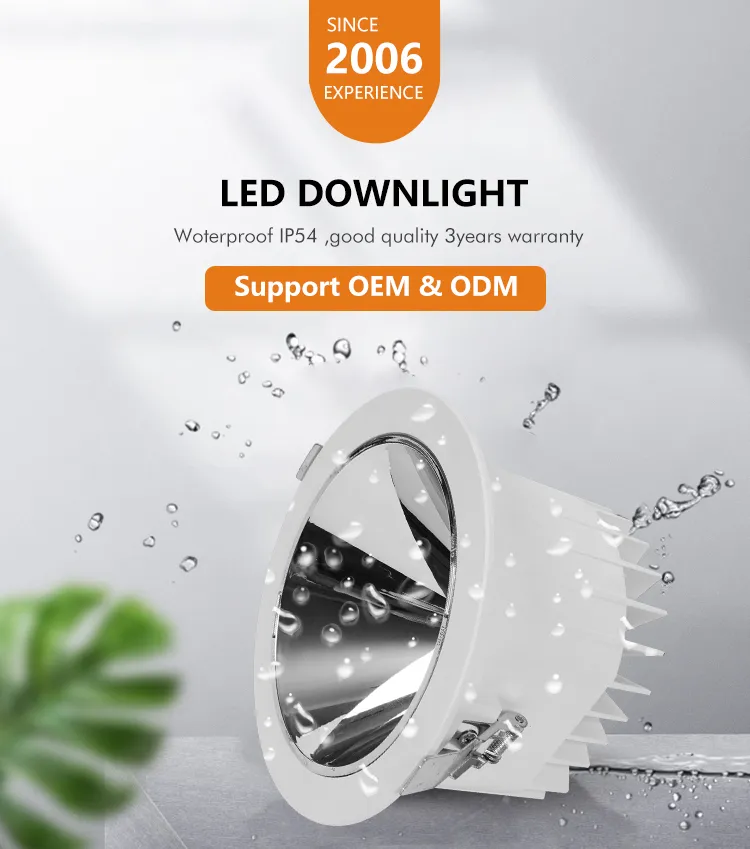 Premium IP54 Waterproof Aluminum LED COB Downlight