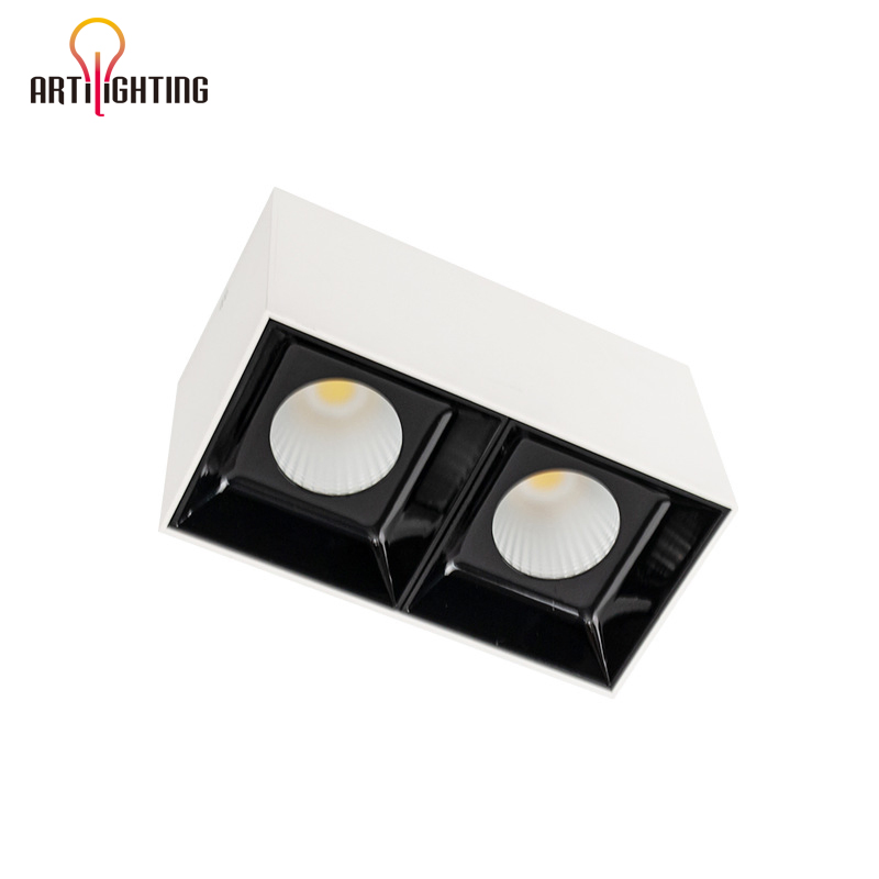 High-Display Ceiling Mounted Double-Module Deep Anti-Glare Spotlight COB Commercial LED Downlight for Residential Rooms