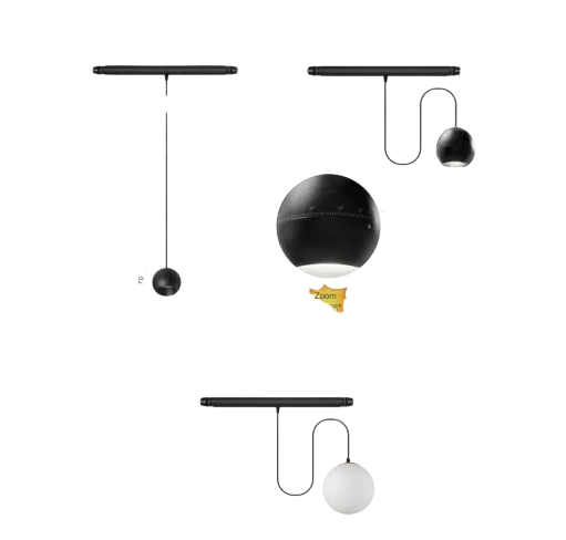 Elegant Pendant Downlight Linear LED Ceiling Spot Light Magnet Rail with CRI 95 Ultra Slim Magnetic LED Track Light